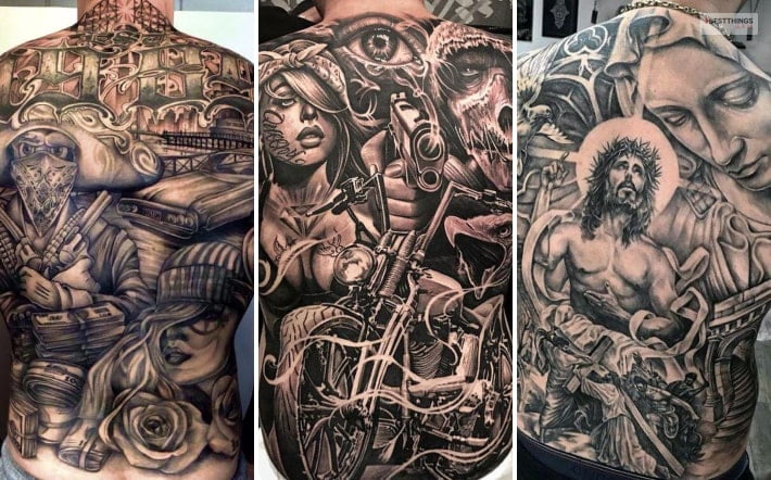 Full Back Chicano Tattoos